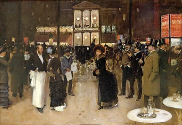 Le Boulevard la Nuit, devant le Théâtre des Variétés, vers 1883